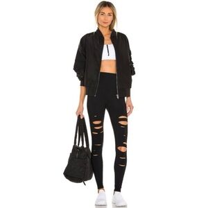 ALO black ripped warrior leggings.  EUC.